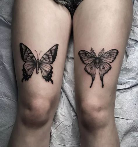 Top 25 Best Tattoo Above Knee Ideas and Meanings for 2022*** Bee Under Knee Tattoo, Above Knee Tats For Women, Women’s Above The Knee Tattoo, Under Knee Moth Tattoo, Moth Over Knee Tattoo, Cover Up Knee Tattoo, On Top Of Knee Tattoo, Matching Above Knee Tattoo, Open Knee Tattoo