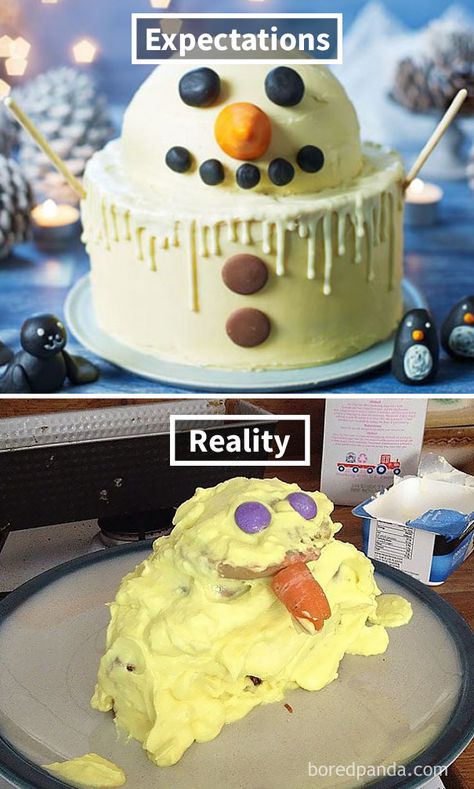 Funny-cake-fails-expectations-reality Epic Cake Fails, Cakes Gone Wrong, Cake Disasters, Baking Fails, Bad Cakes, Cooking Fails, Indian Cake, Ugly Cakes, Hedgehog Cake