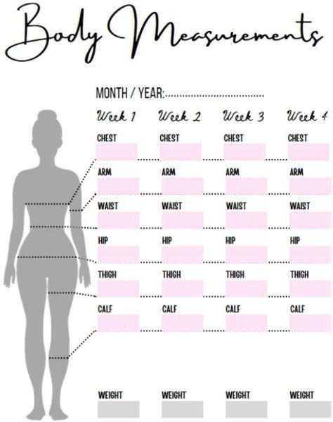 Body Measurement Tracker makes it easy to track and set body fat weight goalswaisthipschestarmslegs and many more body parts. Body Measurements Chart Printable, Measurement Tracker, Body Measurement Tracker, Body Measurement Chart, Weight Charts, Fitness Planner Printable, Pasti Sani, Physical Change, Body Measurement