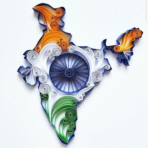 Quilling Paper Art By Paperliciousbg Independence Day Wallpaper, Independence Day Drawing, Happy Independence Day Images, Indian Flag Images, Indian Flag Wallpaper, Flag Crafts, Indian Independence Day, Independence Day Images, Independence Day India