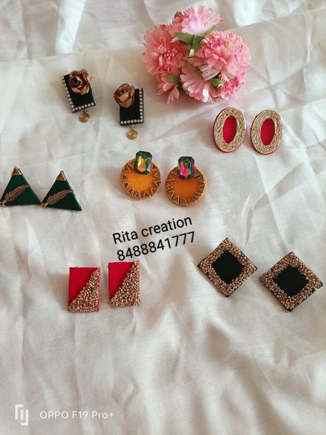 Cloth Jewellery Handmade, Saree Creative, Fabric Jewelry Diy, Laxmi Jewellery, Diy Kundan Jewellery, Cloth Jewellery, Diy Earrings Materials, Diy Jewelry Set, Earrings Diy Handmade