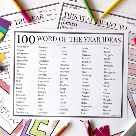 One Word Goals For Students, One Word Project, One Word Resolution, 2024 Classroom, 5th Grade Activities, Word Of The Year, Beginning Of Year, Inspire Students, Teaching Students