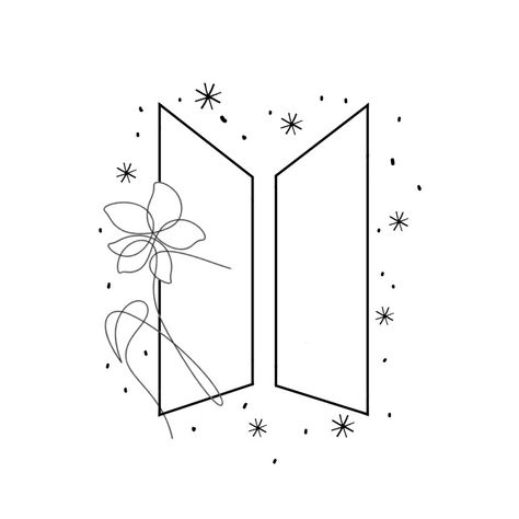 Bts Logo Tattoo, Bts Logo Drawing, Bts Embroidery, Bts Tattoo, Diy Bts, Bts Tattoos, Bts Things, Bts Song Lyrics, Bts Merch