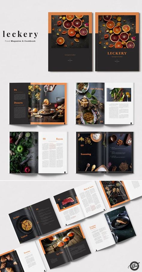 Modern Cookbook Design, Cooking Magazine Design, Book Index Design, Cook Book Layouts, Food Catalog Design Layout, Recipe Design Layout, Food Catalogue Design, Food Book Design, Food Magazine Layout Design