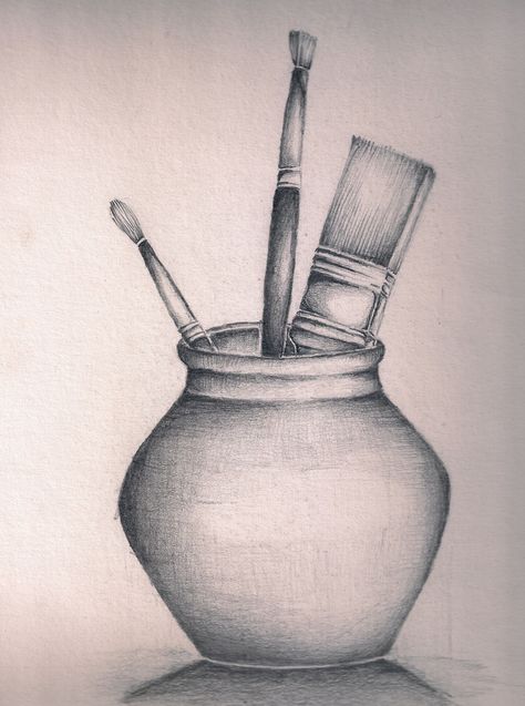 Still life drawings by Namrata Kumar at Coroflot.com Shading Sketches, Sketches Shading, Still Life Pencil Shading, Easy Still Life Drawing, Simple Sketching, Sketch Shading, Shading Ideas, Easy Pencil Drawings, Still Life Sketch