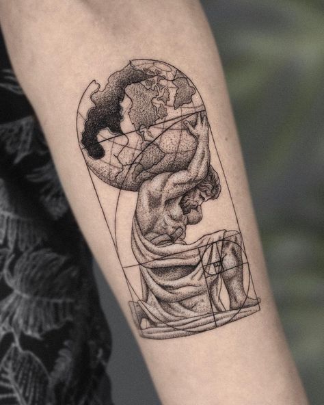 24 Coolest Atlas Tattoo Ideas - Small Tattoos & Ideas Small Tattoos Ideas, Greek God Tattoo, Roman Tattoo, Atlas Tattoo, Timeless Tattoo, History Tattoos, Greek Mythology Tattoos, Tattoo Inspiration Men, Tattoo Prices