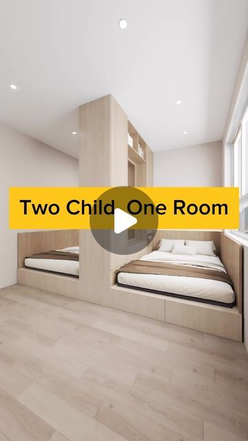 Half A Room Ideas, Small Bedroom For 4 People, Two Beds In One Room Ideas Kids, Double Bed Designs For Small Room, Loft Shared Bedroom, Small Second Bedroom Ideas, Sharing A Bedroom Ideas, Girls Bedroom 2 Beds, Divide Bedroom Into Two Spaces