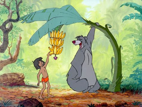 “The Jungle Book” Mowgli and Baloo (Buena Vista, 1967) Jungle Book Characters, Jungle Book Disney, Mulan Disney, The Jungle Book, Disney Songs, Walt Disney Animation, Disney Favorites, Famous Books, Animated Cartoons