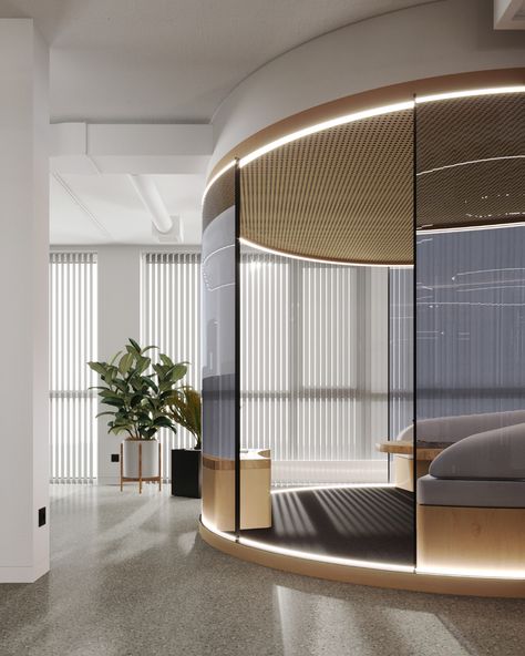 Innovation Hub Interior Design, Round Office Design, Futuristic Office Interior, Futuristic Office, Round Room, Futuristic Interior Design, Smart Office, Lobby Interior, Futuristic Interior