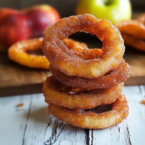 Cinnamon Apple Rings, Vermont Homes, Apple Center, Apple Treats, Fried Dessert, Cinnamon Ice Cream, Apple Treat, Apple Rings, Apple Orchards