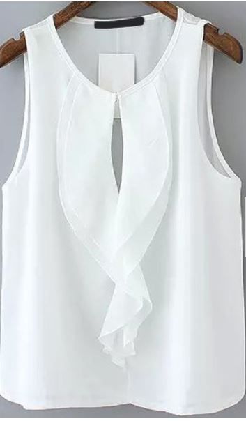 Resultado de imagen para how to make a net underskirt Áo Blu, Sewing Blouses, فستان سهرة, Vest White, 가을 패션, Chiffon Blouse, White Shirts, Mode Inspiration, White Tank