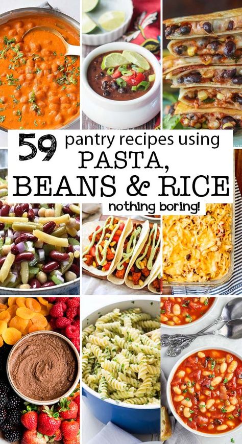 Recipes Using Pasta, Healthy Beans, Pantry Recipes, Rice Beans, Beans And Rice, Rice Pasta, Cooked Rice, Cheap Dinners, Incredible Recipes