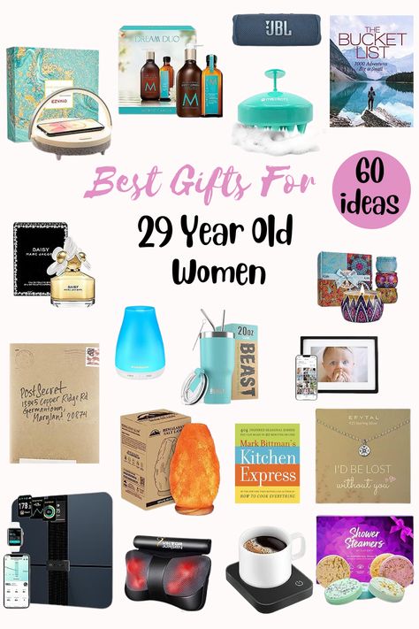 "Embrace the fabulous 29 with the perfect gifts! 🎁✨ Explore our curated list of gift ideas for the dynamic 29-year-old woman in your life. From sophisticated accessories to self-care luxuries, make her last year in her twenties memorable. Celebrate her journey into her thirties with the ideal presents! 🛍️🎈 #29thBirthdayGifts #GiftsForHer #Almost30" 29th Birthday Gift Ideas For Her, Gifts For 29 Year Old Woman, Gift For 30 Year Old Woman, Gift Ideas For 30 Year Old Woman, Gifts For 22 Year Old Woman, Gifts For 25 Year Old Woman, Gifts For 30 Year Old Women, Gifts For 20 Year Old Women, 29 Birthday Ideas For Women