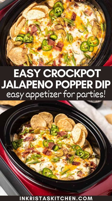 Banana Pepper Dip Crockpot, Cinco De Mayo Party Food Crockpot, Crockpot Gameday Food, Jalopena Popper Dip Crockpot, Jalapeno Popper Dip Crock Pot, Crockpot Jalapeno Popper Dip, Gameday Appetizers Football Season, Crockpot Dips For Parties, Gameday Snacks