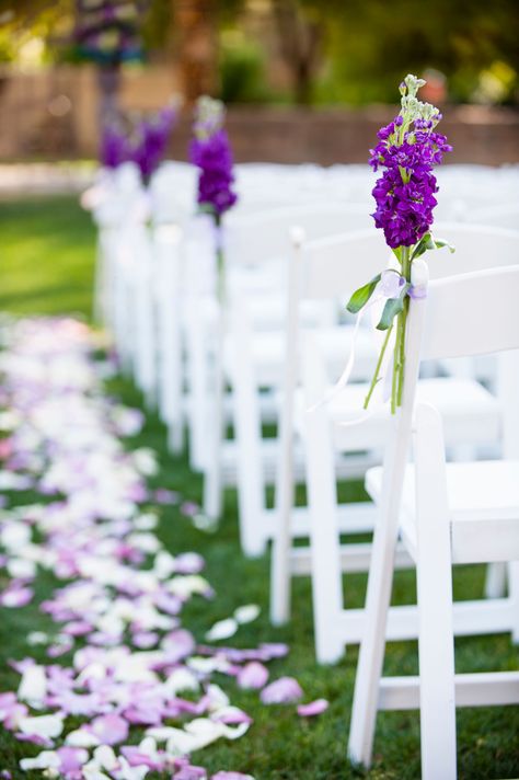 Lavender Wedding Theme, Purple Wedding Decorations, Purple Carnations, Pew Decorations, Aisle Decorations, Fun Wedding Decor, Wedding Isles, White Carnation, Wedding Aisle Decorations