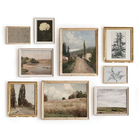 Amazon.com: Set 9 Vintage Wall Decor French Country Gallery Wall Art - Vintage Art Wall Decor, Sketch Poster Landscape Wall Art, French Country Wall Decor Art Prints Moody Modern House Decor(11X14 IN UNFRAMED): Posters & Prints Gallery Wall Art Prints, Country Wall Art, Gallery Wall Art Set, Gallery Wall Art, Vintage Landscape, Home Poster, Gallery Wall Set, Landscape Wall Art, Nature Prints