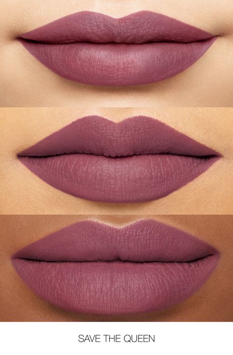 Powermatte Lip Pigment in Save The Queen, a Dusty mauve. Dries down to lock in formula for a smudge-resistant, carefree wear. Matte. Empowered. #narscosmetics #narslipstick #lipstick #liquidlipstick #redlipstick #fallmakeup #fallbeauty Best Liquid Lipstick, Mauve Lipstick, Nars Powermatte Lip Pigment, Lipstick Pencil, Liquid Matte Lipstick, Lipstick Kit, Chic Makeup, Color Locks, Bare Lip