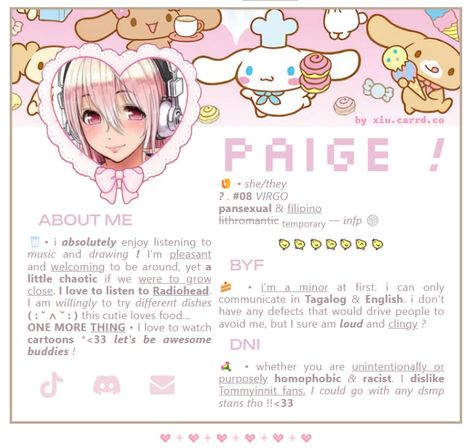 For fayepunk_nya on Discord! Made with the Free carrd plan Discord Card Ideas, Cute Carrd.co Ideas, Carrd Gif, Carrd Inspo Template, Carrd Tutorial, Cardd Inspo, Aesthetic Korean Outfits, Carrd Resources, Carrd Stuff