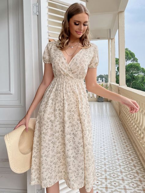 A Line Spring Dress, A-line Dress Casual, A-line Dresses, Cute Dresses Casual Classy, Summer Dresses Modest, Moda Floral, Casual Sundress, Fancy Frocks, Fancy Gowns