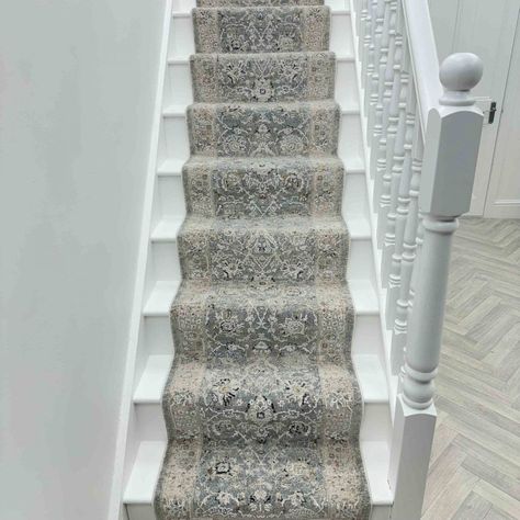 Annalise Blue/Beige Stair Runner Beige Stair Runner, Stair Carpet Runner, Stair Rods, Weave Shop, Stair Carpet, Rug Runners, Carpet Sale, Stair Runner Carpet, Carpet Stairs