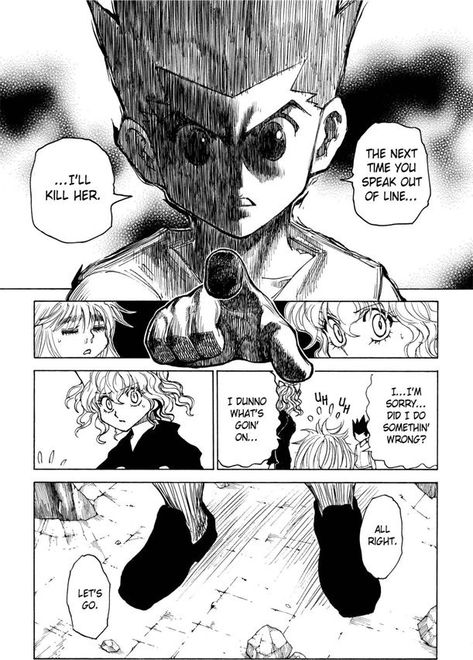 #hxh #gon #pitou #manga #anime Hxh Manga, Hunter X Hunter Manga, Yoshihiro Togashi, Hxh Characters, Popular Manga, Shōnen Manga, Drawing Expressions, Hunter Anime, Haikyuu Manga