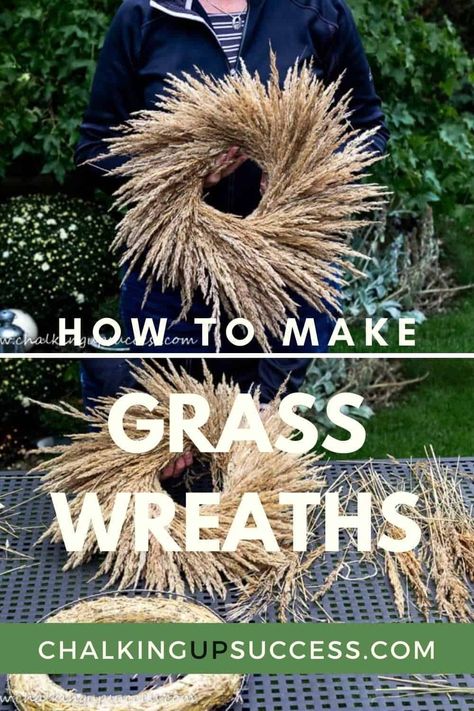 Diy Straw, Grass Wreath, Farmhouse Style Wreath, Dried Wreath, Straw Wreath, Boho Wreath, Diy Chalk, Grass Decor, Natural Wreath