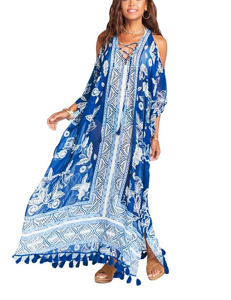 PRICES MAY VARY. Chiffon Imported Hand Wash Only SIZE: one size bikini coverup, fits US Size S, M, L, XL Length:53.5" QUALITY: beach kaftan dress is made of lightweight and breathable fabric, comfortable to wear FEATURES: loose fit, beautiful print, offers enough coverage and keeps you cool on hot days MATCHING: easy to match with bikini, swimsuit, bathing suit, sun hat, sunglasses, making you look more charming. OCCASION: perfect caftan cover ups for beach, swimming pool, loungewear, waterpark, Girls Kaftan, Beach Tunic Dress, Ladies Caftan, Beach Caftan, Women Long Cardigan, Long Beach Dress, Stylish Women Fashion, Chiffon Fashion, Beach Wear Dresses