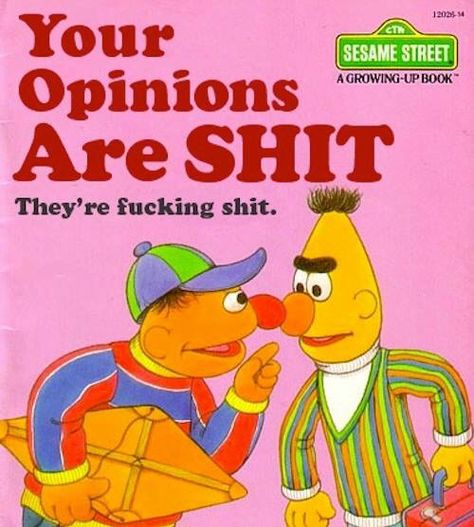 Your Opinions Are Shit | Bert and Ernie Sesame Street, Book Cover