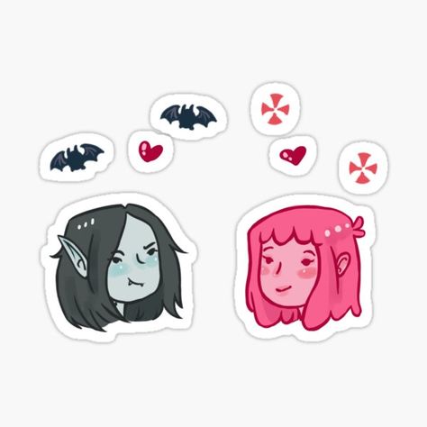 Marceline And Bubblegum, Bullet Journal Paper, Anime Printables, Iphone Case Stickers, Hydroflask Stickers, Meme Stickers, Stickers For Sale, Cool Stickers, Aesthetic Stickers