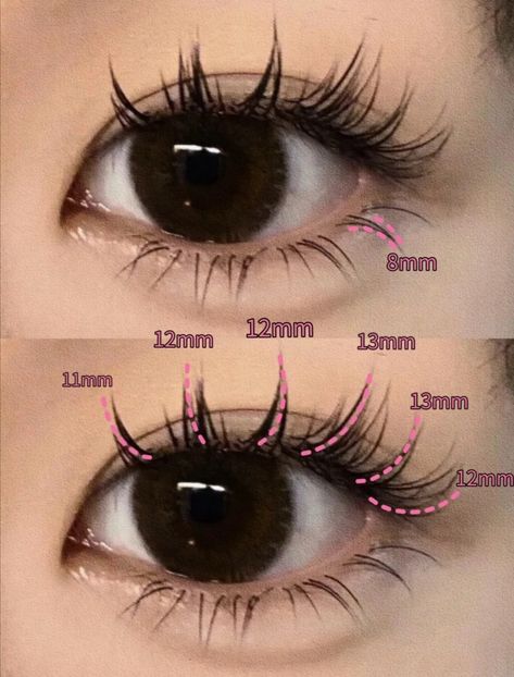 Anime Eyelash Extensions Styles, Manga Eyelashes Extensions, Manga Lashes Extensions Map, Manga Lash Map, Manga Style Lash Extensions, Japanese Lashes, Anime Lash Extensions Mapping, Douyin Lashes, Wispy Anime Lash Extensions