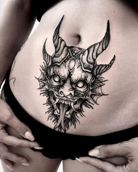 Berserker Tattoo, Satanic Tattoos, Hanya Tattoo, Stomach Tattoos Women, Latest Tattoo Design, Dark Tattoos, Wrist Tattoo Designs, Medieval Tattoo, Pola Tato