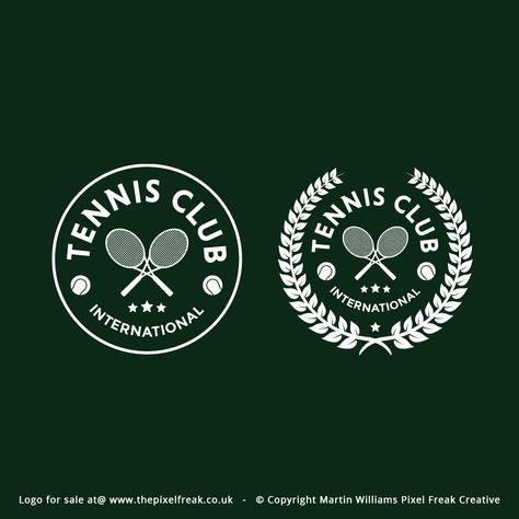 This Tennis Club Logo Design is very compact and self contained in a badge style layout. This would be perfect for club wear and apparel. Tennis Club Logo Design, Sports Club Design, Tennis Logo Design, Soccer Club Logo, Tennis Club Logo, Club Logo Design, Spa Vibes, Championship Logo, Tennis Logo