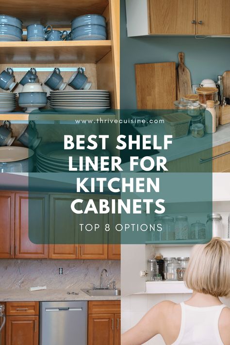 This list of the best shelf liner options is filled with different shelf liner ideas! Great pantry shelf liners, wire shelf liners, kitchen shelf liners, and DIY shelf liners are piled up in this list! Check it out! Office Shelf Liner, Faux Wood Shelf Liner, Line Kitchen Cabinets Shelves Shelf Liners, Should You Use Shelf Liners, Removable Shelf Liner, Cabinet Paper Shelf Liners, Refrigerator Shelf Liner, Shelf Liner Ideas Kitchen Cabinets, Cabinet Drawer Liner Ideas