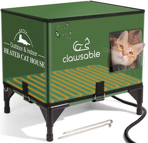 PRICES MAY VARY. 𝟏𝟎𝟎% 𝑨𝒇𝒕𝒆𝒓-𝑺𝒂𝒍𝒆𝒔 𝑮𝒖𝒂𝒓𝒂𝒏𝒕𝒆𝒆 - Our heated cat house is built to last and covered with a 1-year limited warranty. If you run into any issues while purchasing or using the product, please get in touch with us. We'll be of great assistance to both you and your cat! 𝐀 𝐰𝐚𝐫𝐦 𝐚𝐧𝐝 𝐜𝐨𝐳𝐲 𝐡𝐨𝐮𝐬𝐞 𝐟𝐨𝐫 𝐲𝐨𝐮𝐫 𝐜𝐚𝐭 - With a heated cat house, your kitty can stay warm, especially in below-freezing temperatures, The outdoor cat house has aluminum foil at Repurposed End Tables To Cat House, Build Cat House Outdoor, Dog House Heat Lamp, Cat House Made From Furniture, Heated Outdoor Cat House Walmart, Cat Proof Fireplace, Dog House With Heat Lamp, Build Outdoor Cat House, Cat Proof Christmas Trees