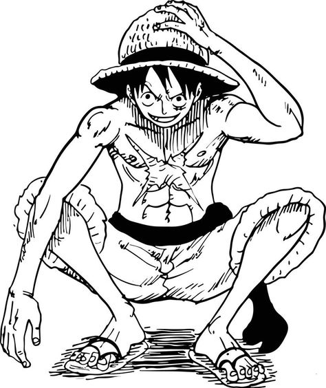 One Piece Luffy, A Man, One Piece, Black And White, Anime, White, Black