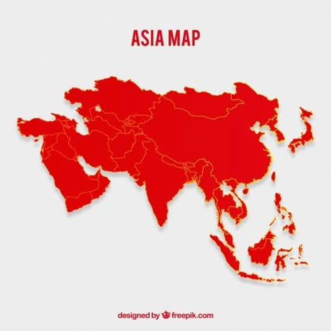 Map of asia in flat style | Free Vector #Freepik #freevector #map #silhouette #location #flat Asian Maps, Map Of Asia, Tourism Design, Map Silhouette, Asia Continent, Australia Photography, Travel Art Journal, Asia Map, Famous Architecture