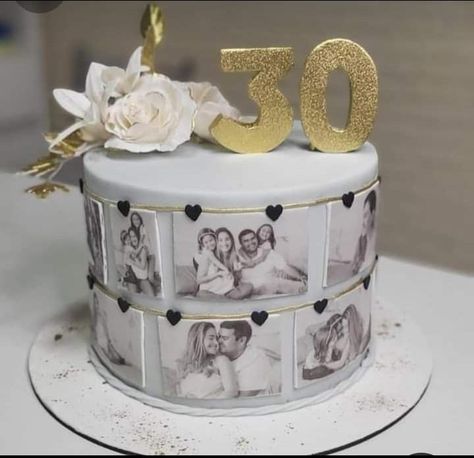 30th Anniversary Cake Ideas, 40th Anniversary Cake Ideas, 30 Cake Birthday Men, 30 Birthday Cakes For Women, Photo Cake Ideas Pictures, Cute Birthday Cake Ideas, Cake With Pictures, Photo Birthday Cake, 30th Birthday Cake For Women