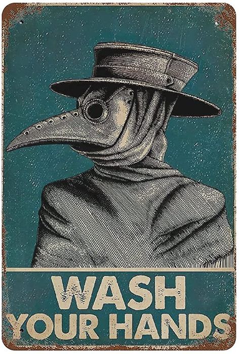 Wash Your Hands Plague Doctor, Vintage Doctor Illustration, Plague Doctor Wash Your Hands, Vintage Bathroom Posters, Poster Prints Bathroom, Vintage Propaganda Posters, Cool Posters Retro, Posters To Print Out, Vintage Posters Art Retro