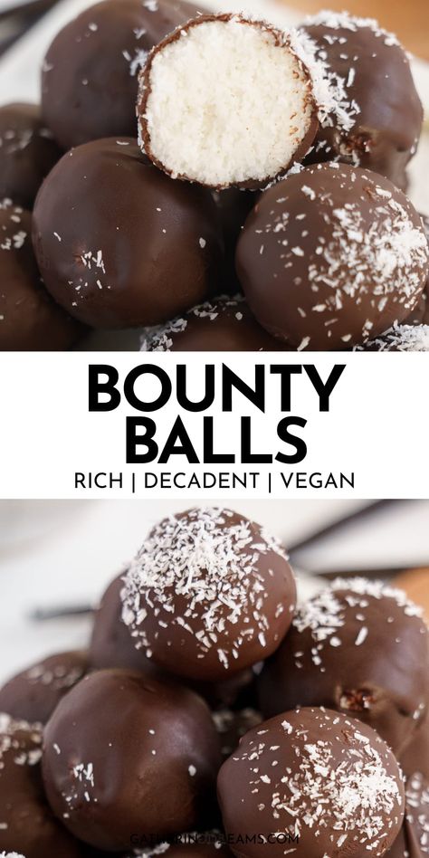 Bounty Balls Recipe, Desserts For Dieting, Vegan Coconut Balls, Healthy Chocolate Balls, Coconut Healthy Recipes, Infant Dinner Ideas, Coconut Chocolate Balls Recipe, Healthy Coconut Recipes, Coconut Balls Healthy