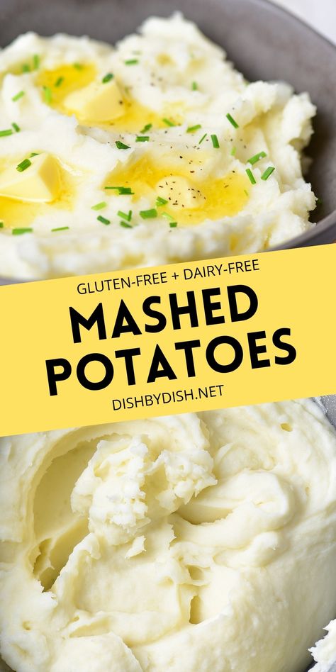 Creamy gluten-free mashed potatoes that are easy and flavorful, and make the perfect side dish for your Thanksgiving dinner and holiday table. Totally dairy-free and vegan too, but no one would care! Dairy Free Mashed Potatoes, Mashed Red Potatoes, Buttery Mashed Potatoes, Vegan Mashed Potatoes, Perfect Mashed Potatoes, Mascarpone Creme, Easy Mashed Potatoes, Fluffy Mashed Potatoes, Homemade Mashed Potatoes