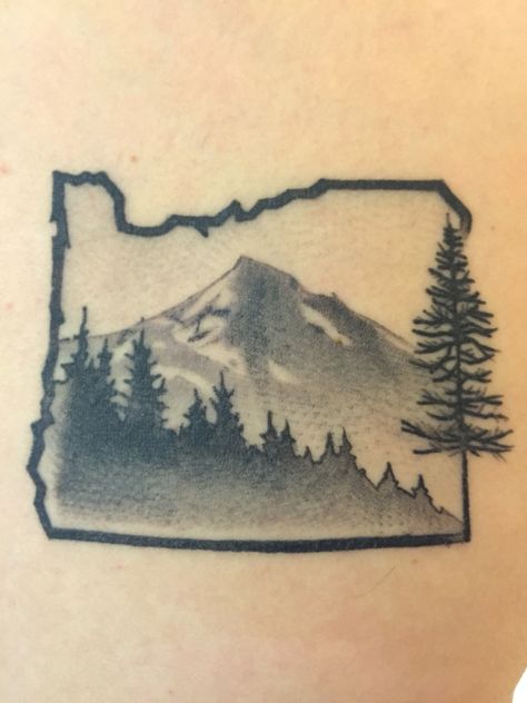 Oregon tattoo I know who has is !!! My brother!!! Portland Tattoo Ideas, Portland Oregon Tattoo Ideas, Oregon Coast Tattoo, Oregon Tattoo Ideas, Alaska Tattoo, Moutain Tattoos, Montana Tattoo, Oregon Homes, Gold Beach Oregon