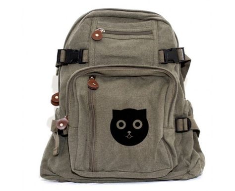 Watson the Cat Backpack —Hauspanther Cat Bags, Canvas Rucksack Backpack, Hipster Backpack, Women Back, Canvas Rucksack, Cat Backpack, Duluth Mn, Vintage Backpacks, Cat Items