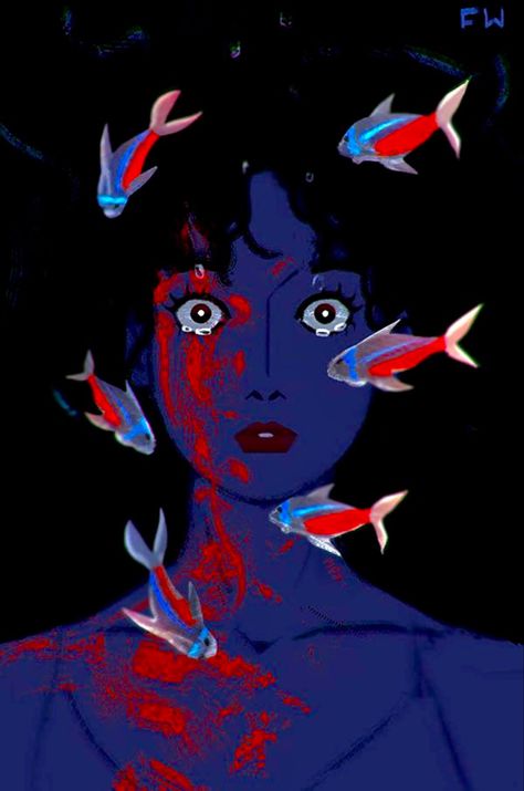 Perfect Blue art (NOT MINE) Arte Occulta, 그림 낙서, Perfect Blue, Japon Illustration, Arte Obscura, Arte Inspo, Arte Sketchbook, Arte Horror, 영감을 주는 캐릭터