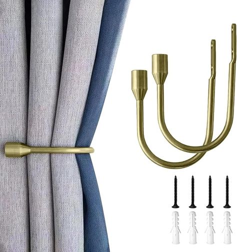 Amazon.com: YH YAO Metal Curtain Holdbacks, 2PCS U Shaped Wall Mounted Hook for Home Decor, Decorative Curtain Tieback Curtain Drapery Tiebacks Hooks Curtain Hooks for Wall (Brass) : Home & Kitchen Drapery Tiebacks, Scandinavian Design Style, Curtain Tie Back Hooks, Curtain Holdbacks, Curtains Holdbacks, Metal Curtain, Curtain Ties, Curtain Tie Backs, Curtain Decor