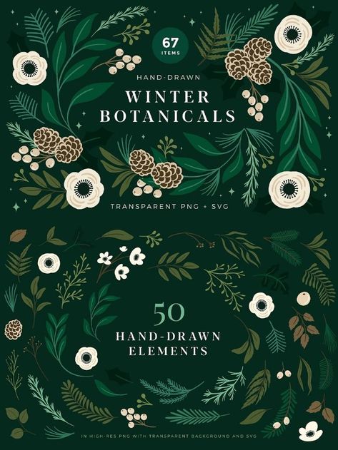 Christmas Christmas Pattern Winter Botanical Botanical Illustration Floral Illustration Floral Pattern Seamless Holiday Green Christmas Florals Elegant Illustration Flower Pine Cone Pine Leaves Leaves Leaf Greenery Vector Seamless Pattern Floral Hand Drawn Tileable Pattern Holiday Illustrations Winter Florals Wedding Winter Wedding Winter Plants Illustration, Winter Florals Illustration, Botanical Christmas Cards, Winter Pattern Design, Christmas Botanical Illustration, Winter Flowers Illustration, Christmas Floral Illustration, Tileable Pattern, Christmas Brochure