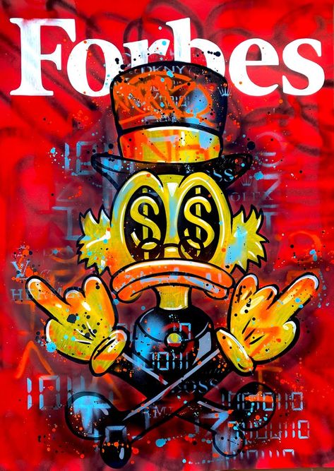 Moabit - Uncle Scrooge X Forbes Pirate - Catawiki Neo Pop, Uncle Scrooge, Unique Objects, Funny Caricatures, Notes Art, Contemporary Art Painting, Modern And Contemporary Art, May 2023, Large Canvas Prints