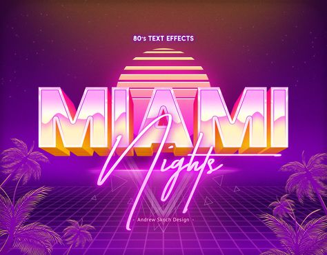 Miami Vice Invitations, Retro Concept Art, 80s Quotes Aesthetic, 80s Aesthetic Design, 80s Retro Design, Future Retro Aesthetic, Synthwave Typography, Retro Miami Aesthetic, Miami Synthwave