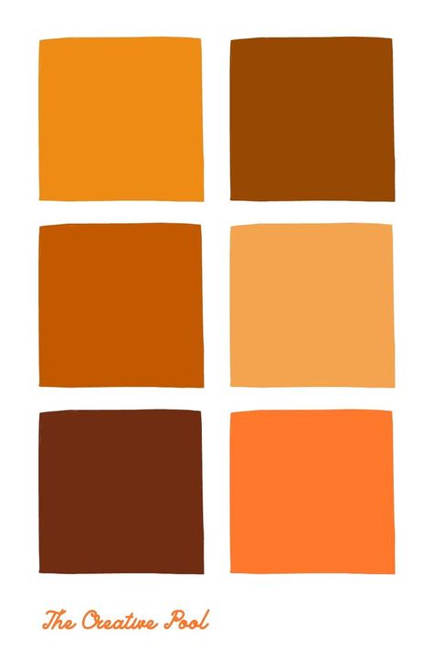 Brown Orange Color Palette, Caramel Color Palette, Vintage Colour Palette, Warm Color Schemes, Orange Color Palettes, Business Colors, Orange Interior, Brand Color Palette, Color Naranja