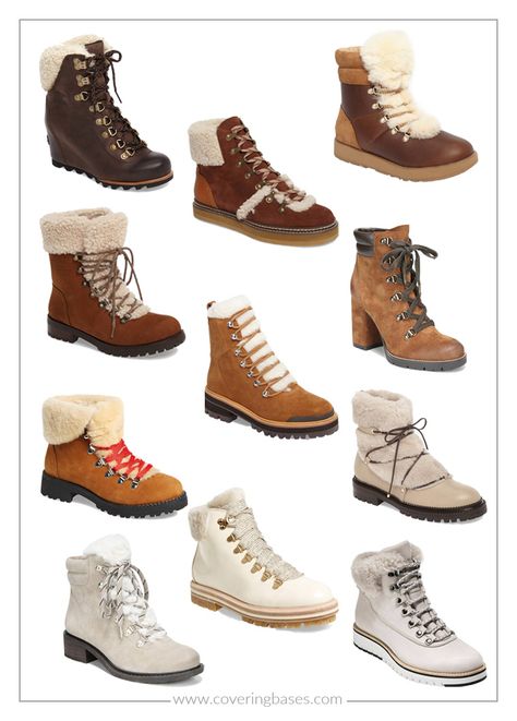 Winter Boots Nordstrom, Business Winter Boots, Womens Leather Lace Up Boots, Cute Cozy Boots, Lace Up Winter Boots Outfit, Womens Snow Boots 2022, Winter Women Boots, Brown Winter Shoes, Women’s Winter Boots 2022