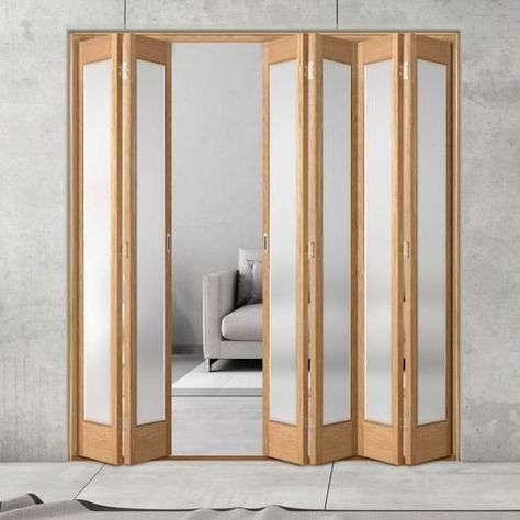 Folding Door Makeover, Foldable Partition, Klizna Vrata, Folding Doors Internal, Modern Patio Doors, Internal Folding Doors, Sliding Folding Doors, Folding Door, Upstairs Hallway